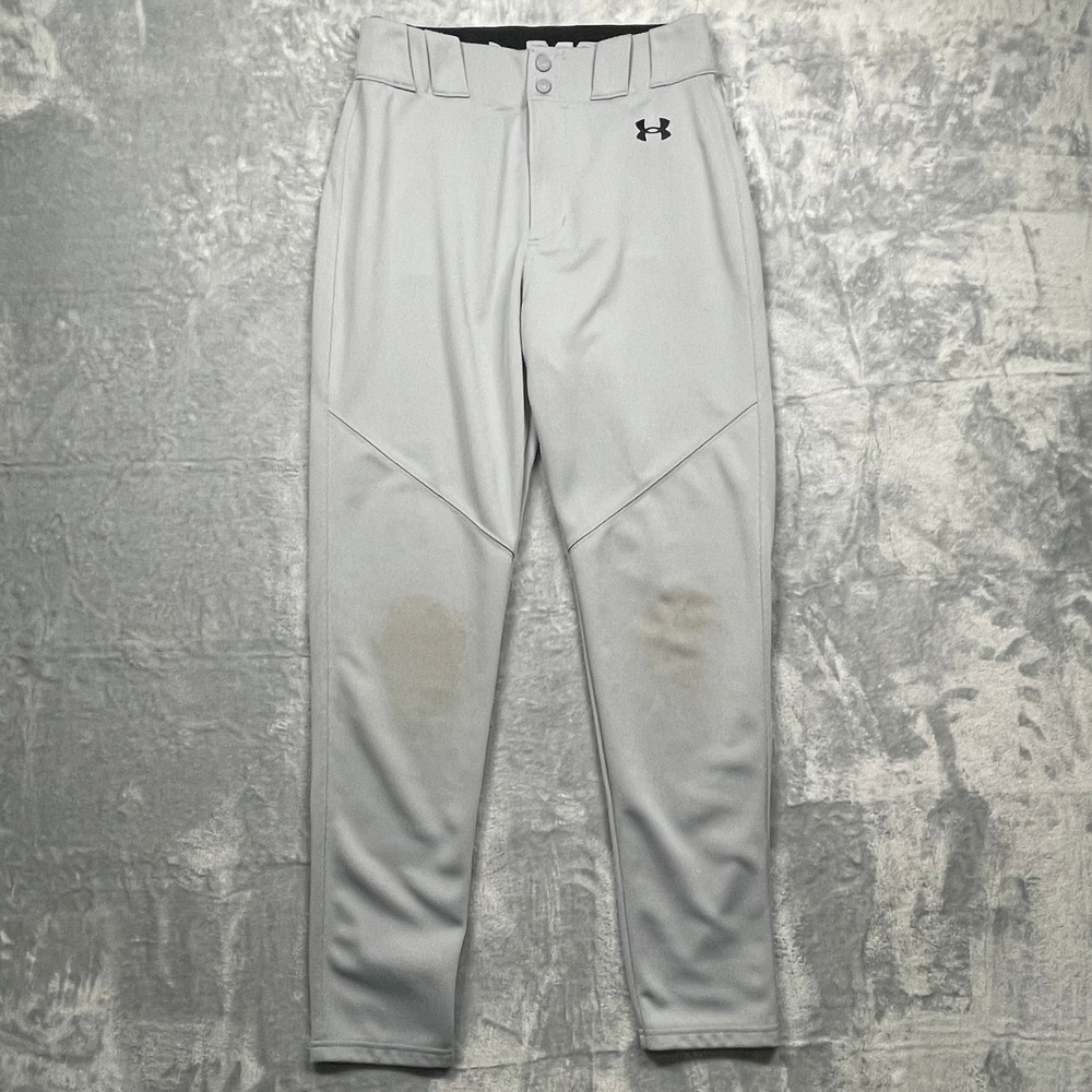 Under Armour Baseball Pants Men Medium Gray Tapered Fit Athletic Sports